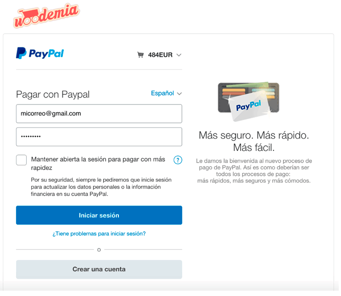 pagar con paypal express woocommerce